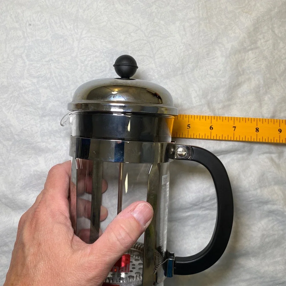 Bodum Original French Press Coffee Maker 8 Cup 34 oz Chrome Glass Stainless